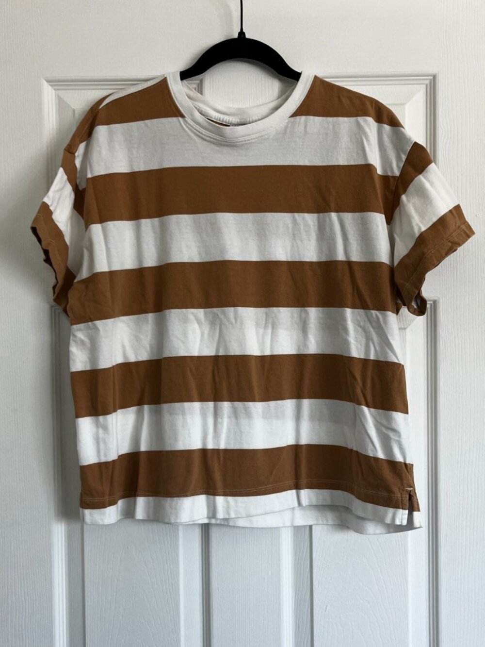 Old Navy Vintage Crew-Neck Striped T-Shirt "Earth Brown Stripe" Size Large